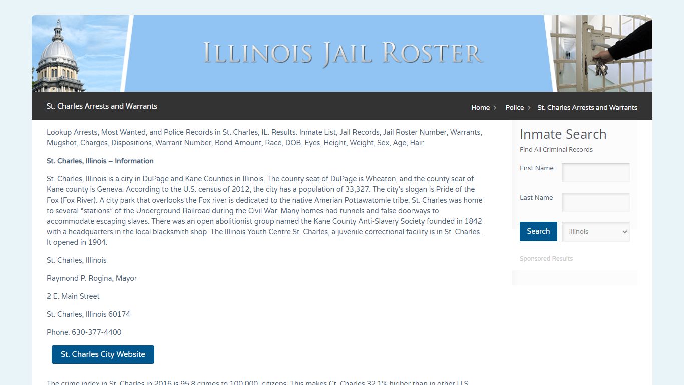 St. Charles Arrests and Warrants | Jail Roster Search